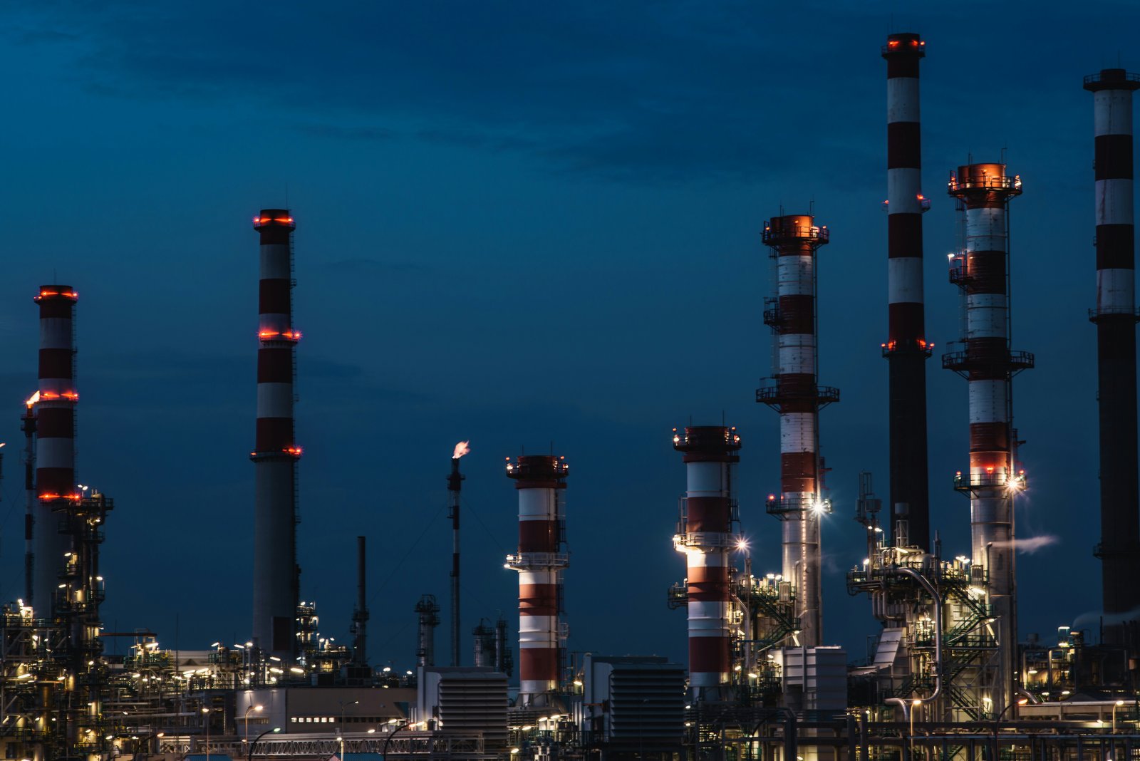 Refinery at night